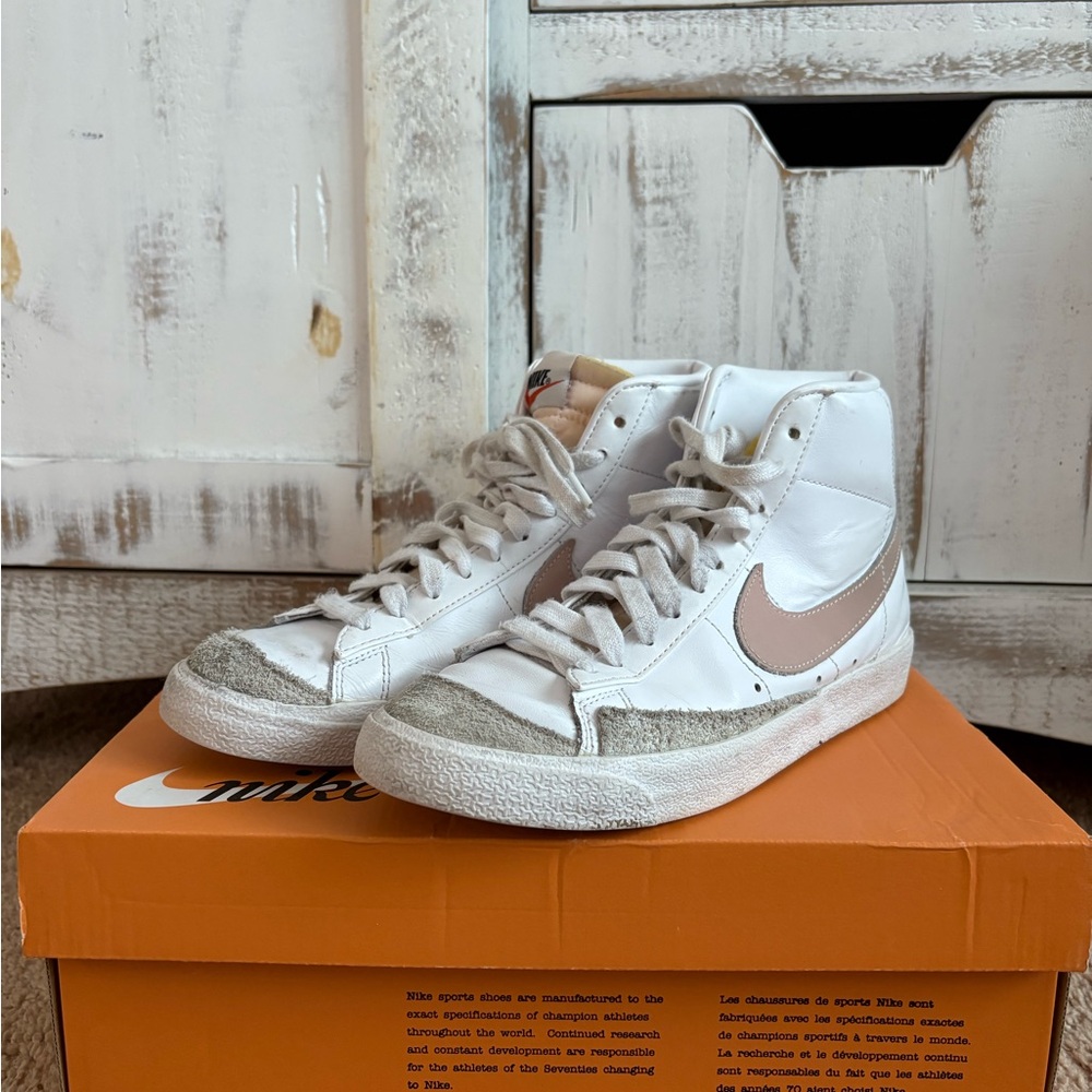 Nike White and Pink High-Tops